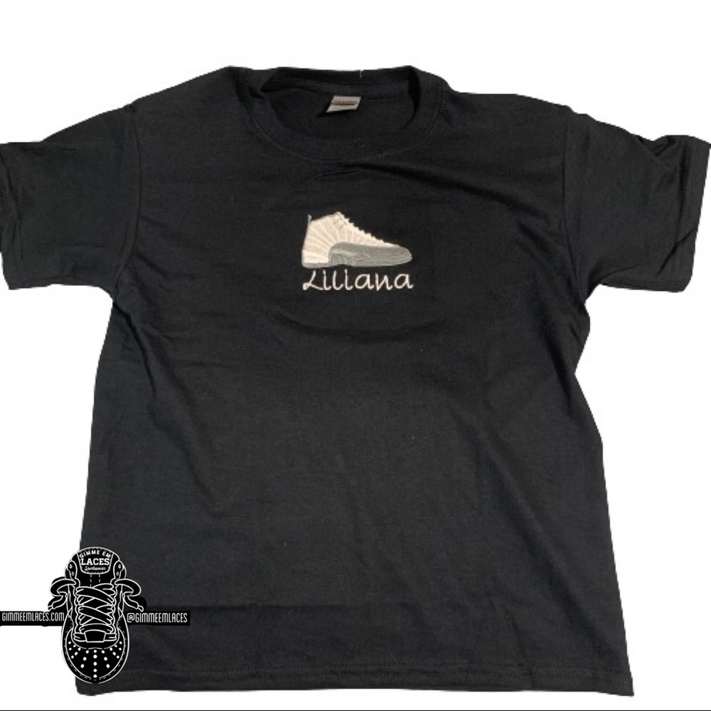 12s (Sneaker Tees embroidered by Gimmeemlaces”
